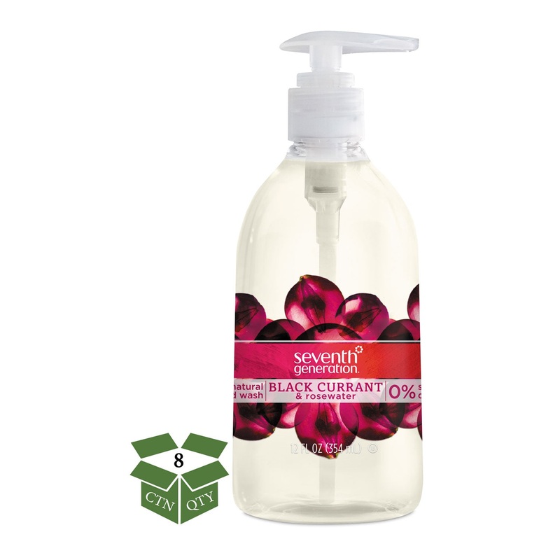 Natural Hand Wash, Black Currant & Rosewater, 12 Oz Pump Bottle, 8/carton