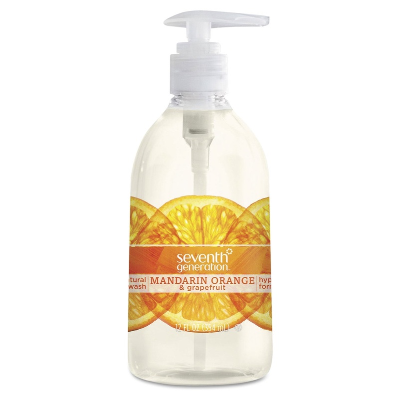 Natural Hand Wash, Mandarin Orange & Grapefruit, 12 Oz Pump Bottle