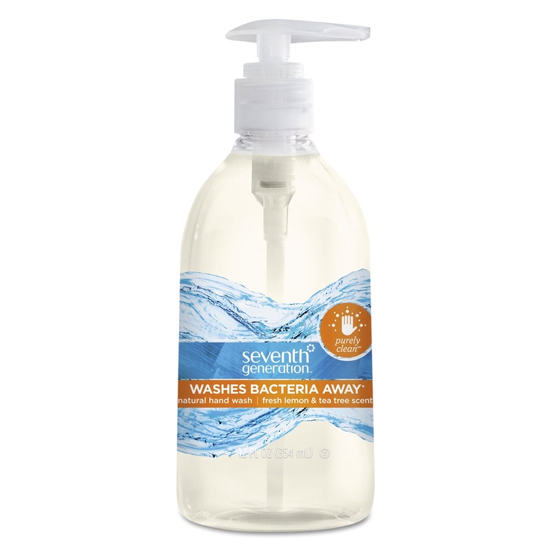 Natural Hand Wash, Purely Clean, Fresh Lemon & Tea Tree, 12 Oz Pump Bottle
