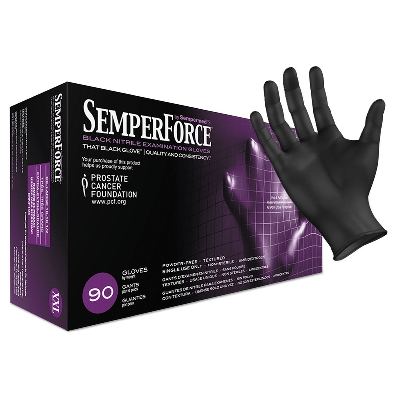 Semperforce Gloves, Black, 2x-Large, 1000/carton