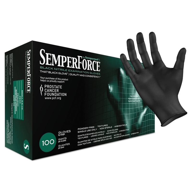 Semperforce Gloves, Black, Small, 1000/carton