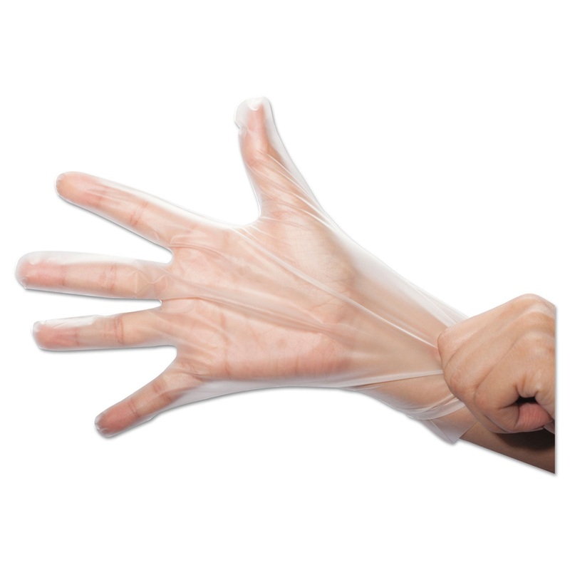 Semperguard Foodsafe Stretch Poly Gloves, Clear, X-Large, Polyethylene, 2000/ctn