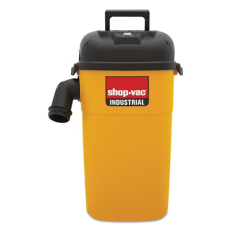WALL MOUNT INDUSTRIAL WET/DRY VAC, 5 GAL CAPACITY, 9 AMP, 17 LBS, YELLOW/BLACK