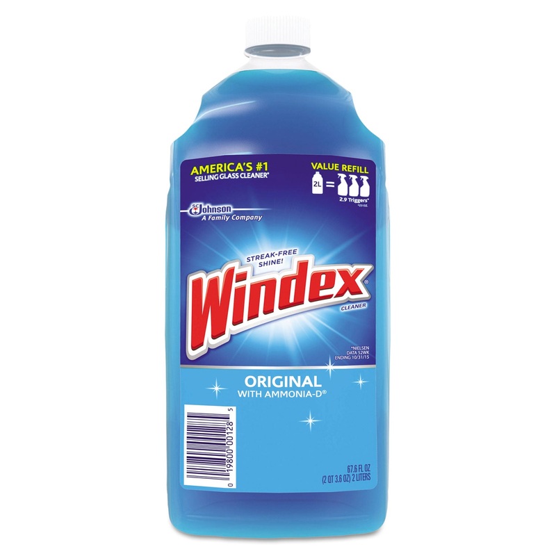 GLASS CLEANER WITH AMMONIA-D, 67.6OZ REFILL, UNSCENTED, 6/CARTON