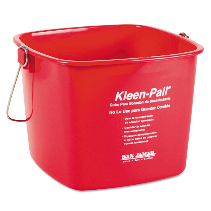 Kleen-Pail, 6qt, Plastic, Red, 12/carton