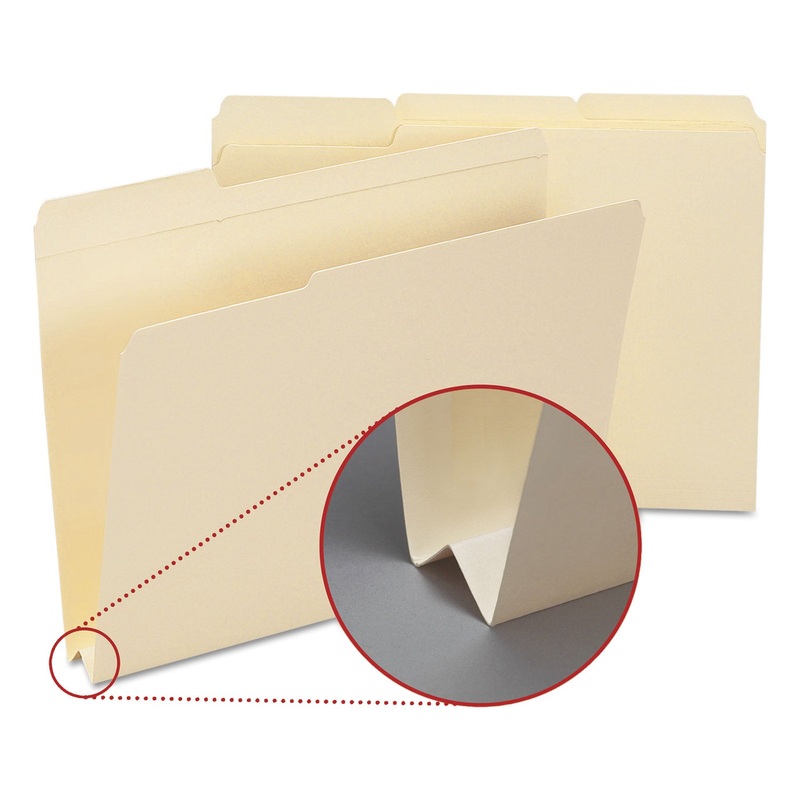 EXPANDABLE HEAVYWEIGHT FILE FOLDERS, 1/3-CUT TABS, LETTER SIZE, MANILA, 50/BOX