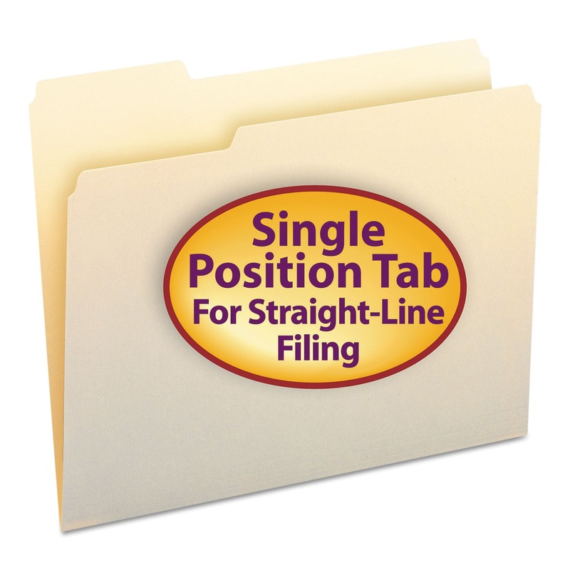 MANILA FILE FOLDERS, 1/3-CUT TABS, LEFT POSITION, LETTER SIZE, 100/BOX