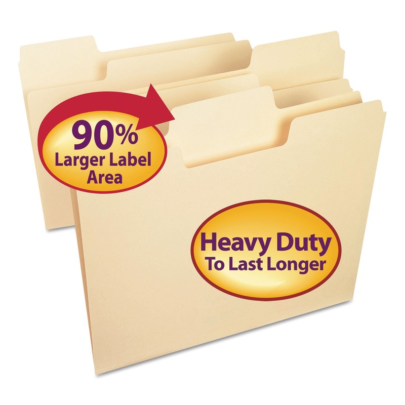SUPERTAB TOP TAB FILE FOLDERS, 1/3-CUT TABS, LETTER SIZE, 14 PT. MANILA, 50/BOX