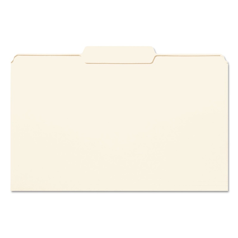 MANILA FILE FOLDERS, 1/3-CUT TABS, CENTER POSITION, LEGAL SIZE, 100/BOX