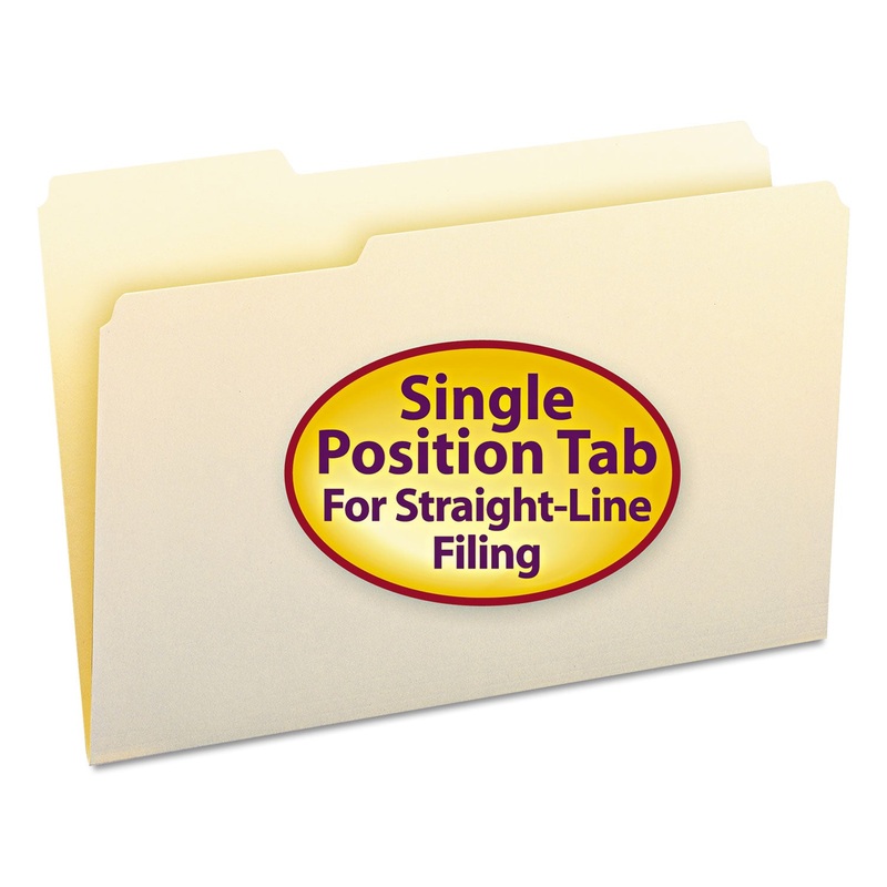 MANILA FILE FOLDERS, 1/3-CUT TABS, LEFT POSITION, LEGAL SIZE, 100/BOX