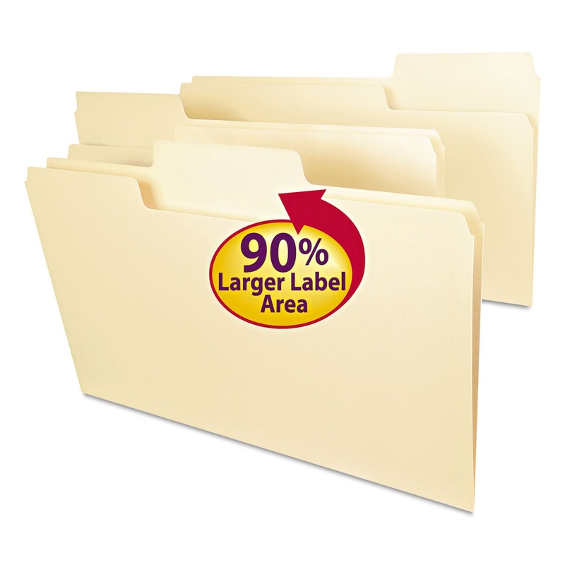 SUPERTAB TOP TAB FILE FOLDERS, 1/3-CUT TABS, LEGAL SIZE, 11 PT. MANILA, 100/BOX