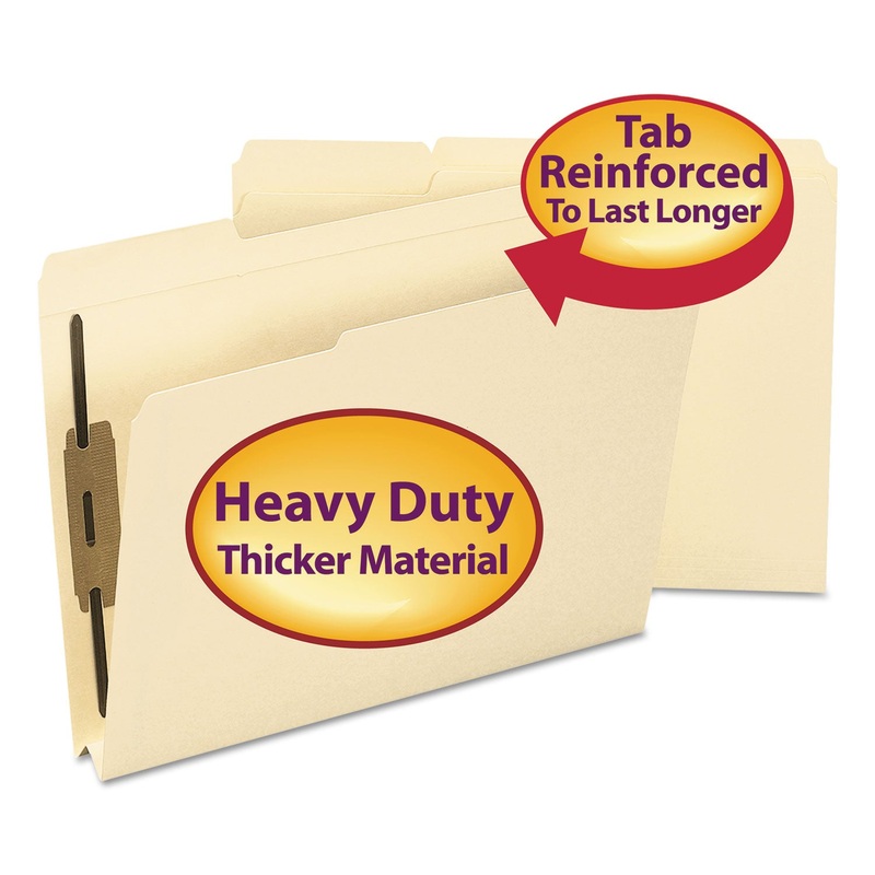 TOP TAB MANILA EXPANSION 2-FASTENER FOLDERS, 1/3-CUT TABS, LETTER SIZE, 50/BOX