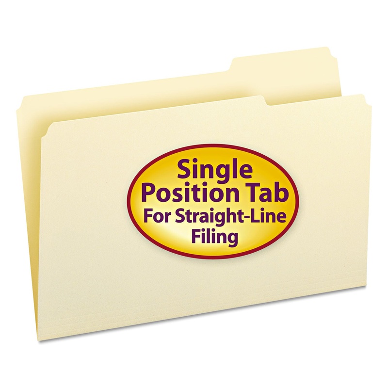 MANILA FILE FOLDERS, 1/3-CUT TABS, RIGHT POSITION, LEGAL SIZE, 100/BOX