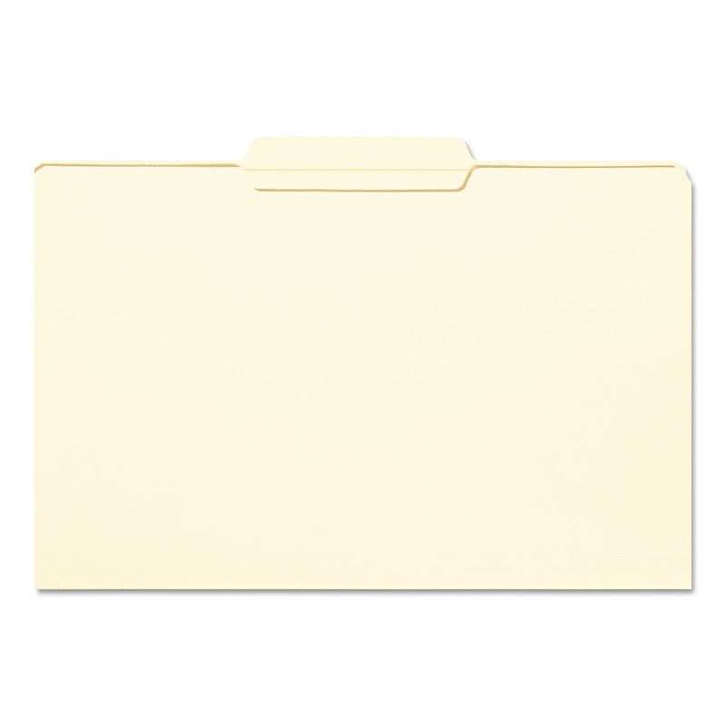 REINFORCED TAB MANILA FILE FOLDERS, 1/3-CUT TABS, CENTER POSITION, LEGAL SIZE, 11 PT. MANILA, 100/BOX