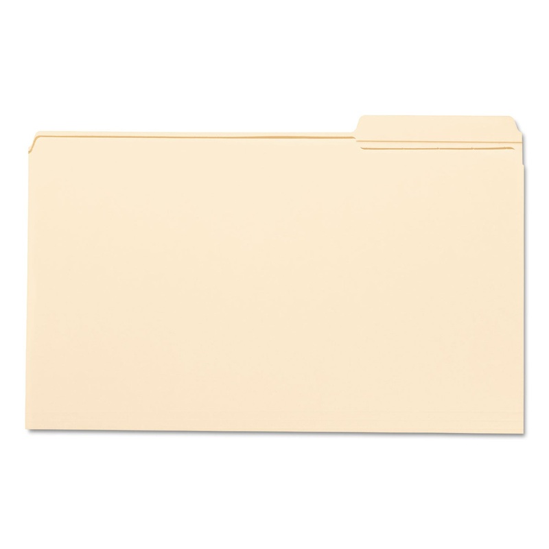 REINFORCED TAB MANILA FILE FOLDERS, 1/3-CUT TABS, RIGHT POSITION, LEGAL SIZE, 11 PT. MANILA, 100/BOX