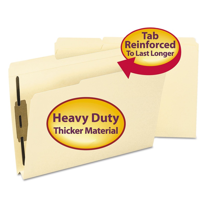 TOP TAB MANILA EXPANSION 2-FASTENER FOLDERS, 1/3-CUT TABS, LEGAL SIZE, 50/BOX