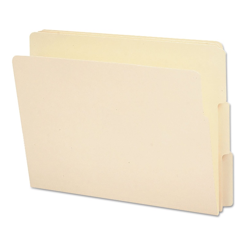 END TAB FILE FOLDERS, 1/3-CUT TABS, LETTER SIZE, MANILA, 100/BOX