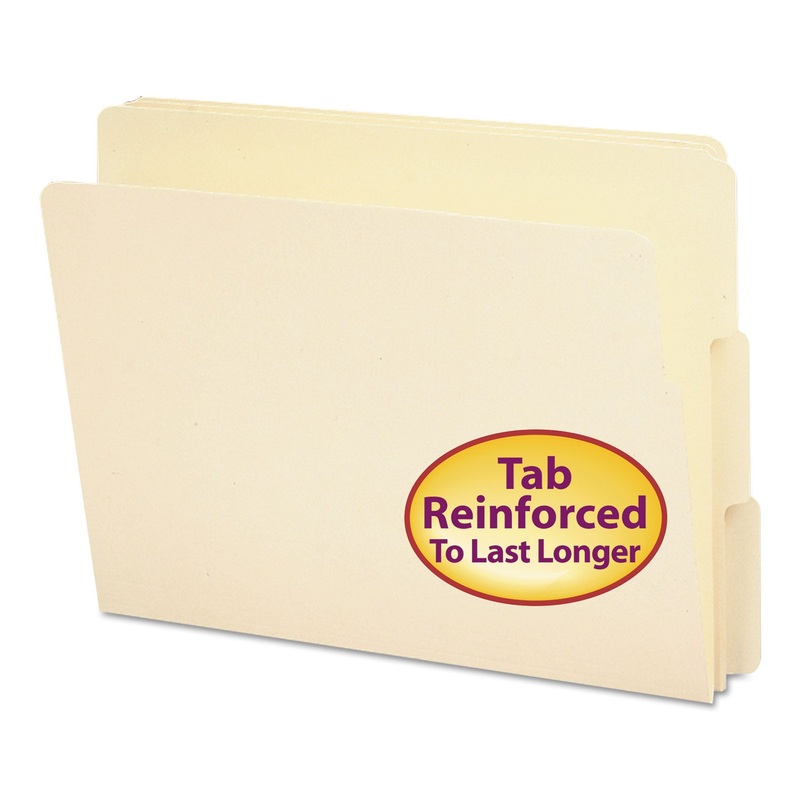 HEAVYWEIGHT MANILA END TAB FOLDERS, 9″ FRONT, 1/3-CUT TABS, LETTER SIZE, 100/BOX
