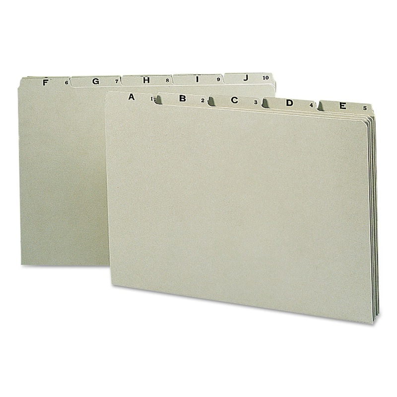 ALPHABETIC TOP TAB INDEXED FILE GUIDE SET, 1/5-CUT TOP TAB, A TO Z, 8.5 X 14, GREEN, 25/SET