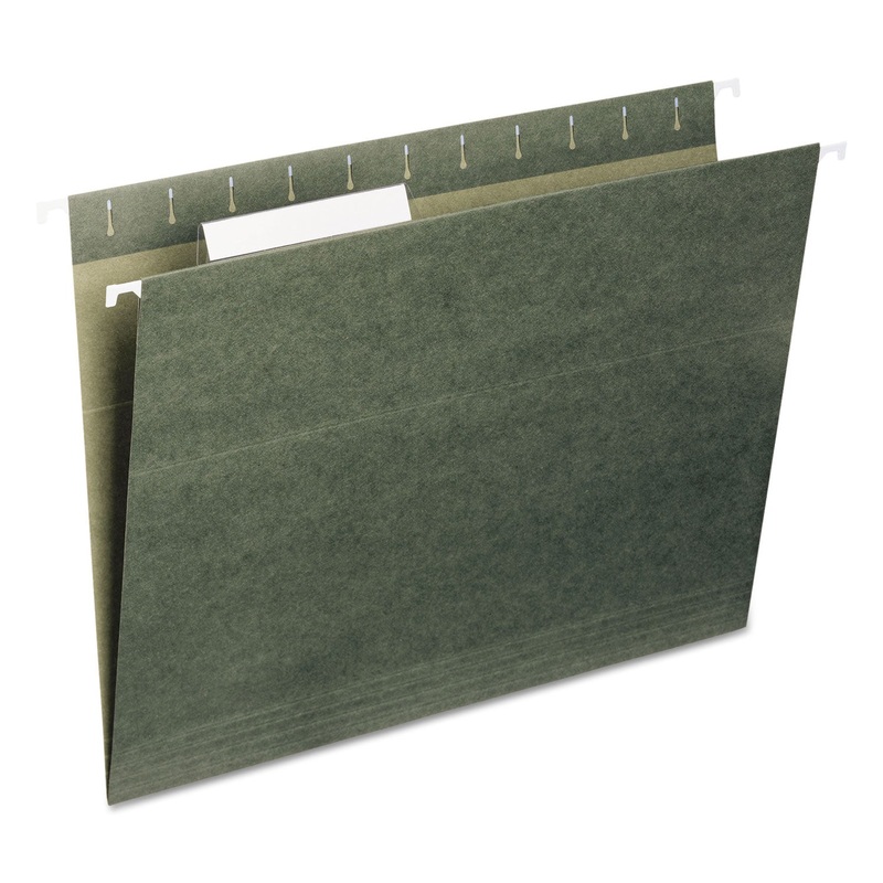 HANGING FOLDERS, LETTER SIZE, 1/3-CUT TAB, STANDARD GREEN, 25/BOX