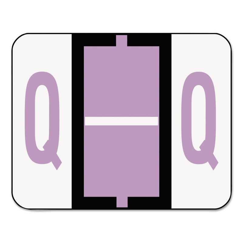 A-Z COLOR-CODED END TAB FILING LABELS, Q, 1 X 1.25, WHITE, 500/ROLL