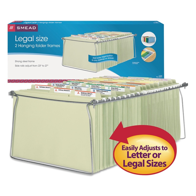 Hanging Folder Frame, Legal Size, 23-27″ Long, Steel, 2/pack