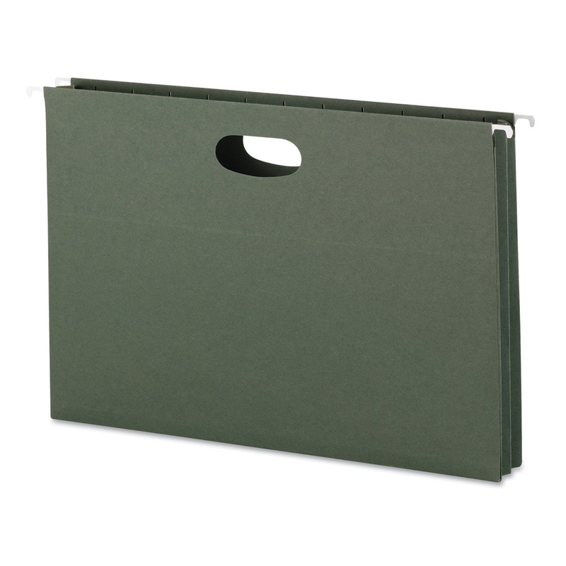 HANGING POCKETS WITH FULL-HEIGHT GUSSET, LEGAL SIZE, STANDARD GREEN, 25/BOX