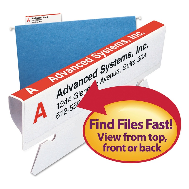 VIEWABLES HANGING FOLDER TAB LABEL PACK REFILL, 1/3-CUT TABS, ASSORTED COLORS, 3.5″ WIDE, 160/PACK
