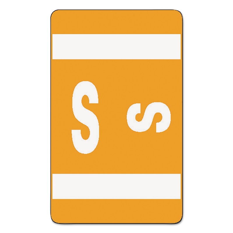 ALPHA-Z COLOR-CODED SECOND LETTER ALPHABETICAL LABELS, S, 1 X 1.63, ORANGE, 10/SHEET, 10 SHEETS/PACK