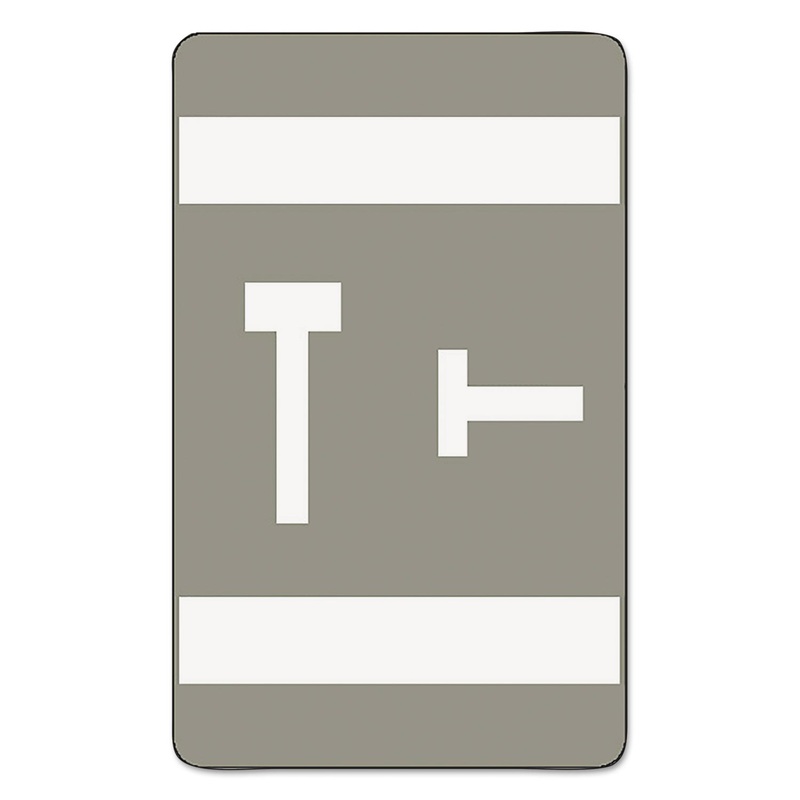 ALPHA-Z COLOR-CODED SECOND LETTER ALPHABETICAL LABELS, T, 1 X 1.63, GRAY, 10/SHEET, 10 SHEETS/PACK