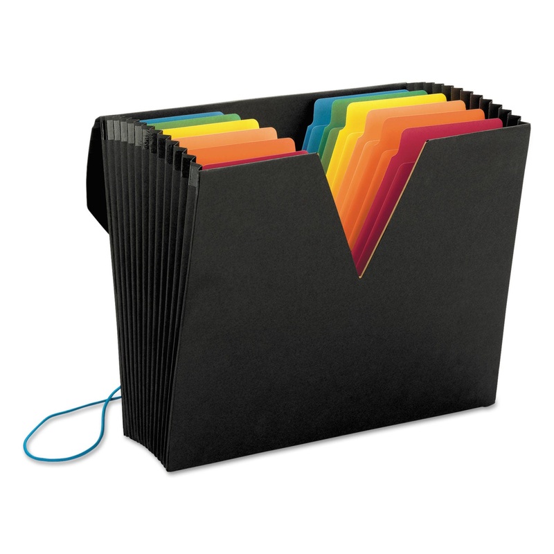 COLORVUE EXPANDING FILE W/ SUPERTAB, 11″ EXPANSION, 13 SECTIONS, 1/2-CUT TAB, LETTER SIZE, BLACK/MULTICOLOR