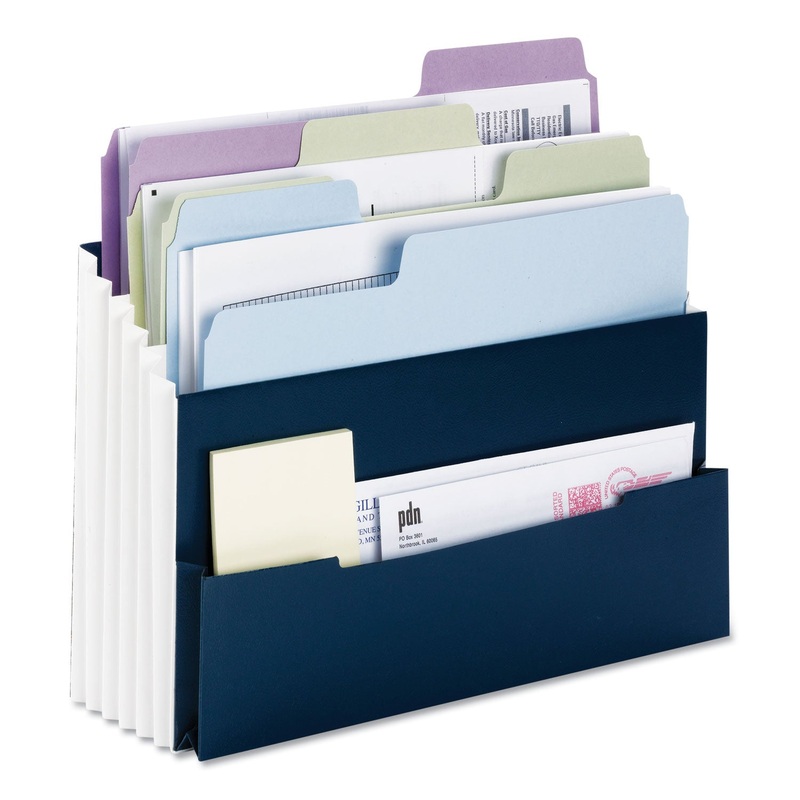 MINI STADIUM FILE, 4.5″ EXPANSION, 4 SECTIONS, LETTER SIZE, NAVY/WHITE