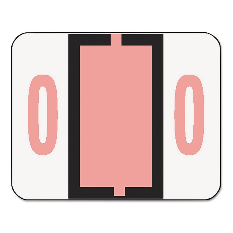 NUMERICAL END TAB FILE FOLDER LABELS, 0, 1 X 1.25, WHITE, 500/ROLL