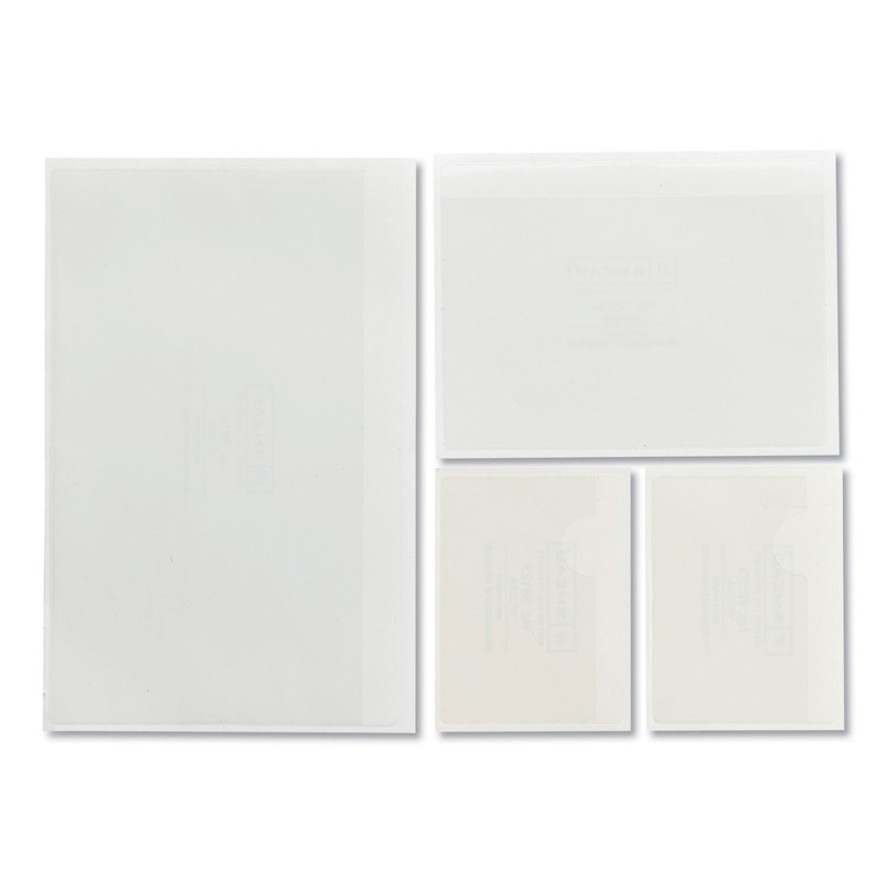 Self-Adhesive Poly Pockets, Top Load, Variety Pack, Clear, 24/pack