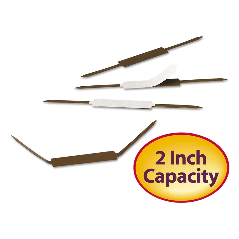 STANDARD SELF-ADHESIVE FASTENERS, 2″ CAPACITY, 2.75″ CENTER TO CENTER, BROWN, 100/BOX