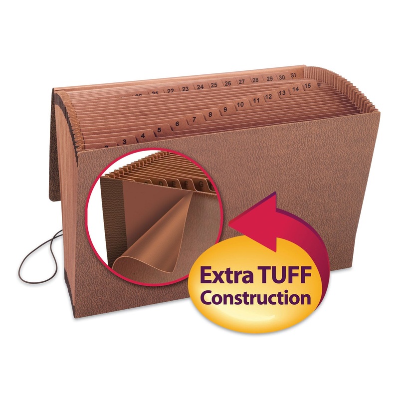 TUFF EXPANDING FILES, 31 SECTIONS, 1/31-CUT TAB, LEGAL SIZE, REDROPE