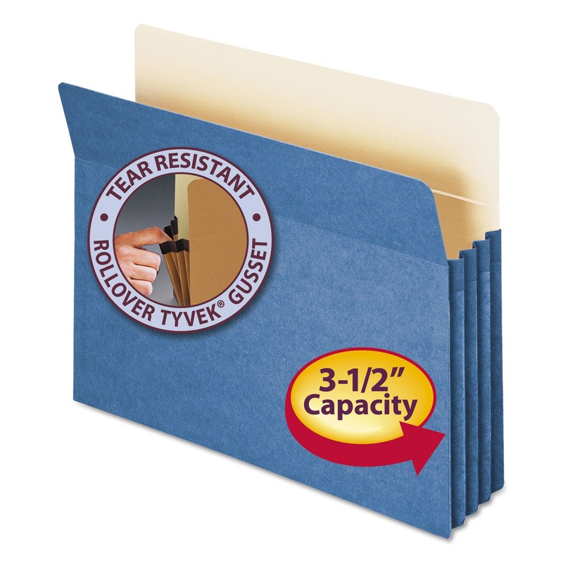 COLORED FILE POCKETS, 3.5″ EXPANSION, LETTER SIZE, BLUE
