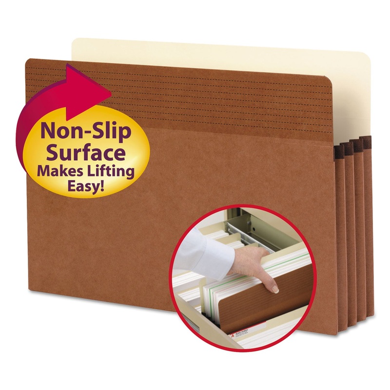 EASY GRIP POCKETS, 3.5″ EXPANSION, LEGAL SIZE, REDROPE, 25/BOX
