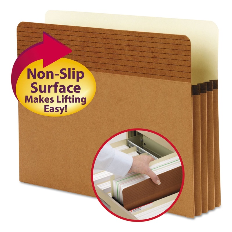EASY GRIP POCKETS, 3.5″ EXPANSION, LETTER SIZE, REDROPE, 25/BOX