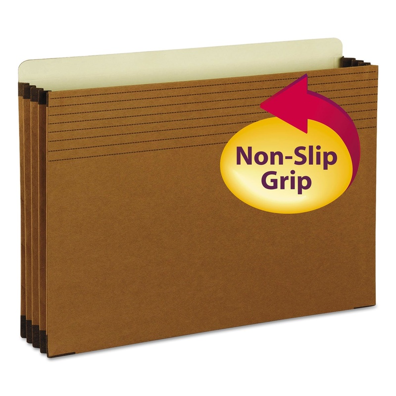 FULL-HEIGHT POCKETS W/ EASY GRIP, 3.5″ EXPANSION, LEGAL SIZE, REDROPE, 25/BOX