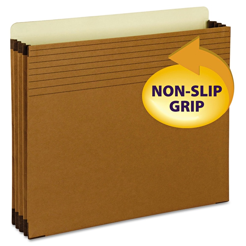 FULL-HEIGHT POCKETS W/ EASY GRIP, 3.5″ EXPANSION, LETTER SIZE, REDROPE, 25/BOX
