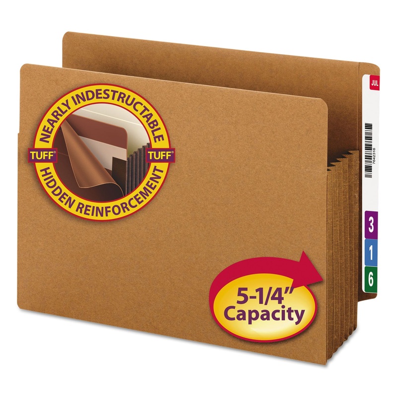 HEAVY-DUTY REDROPE END TAB TUFF POCKETS, 5.25″ EXPANSION, LETTER SIZE, REDROPE, 10/BOX