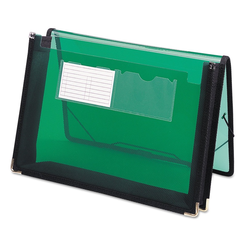 POLY WALLETS, 2.25″ EXPANSION, 1 SECTION, LETTER SIZE, TRANSLUCENT GREEN