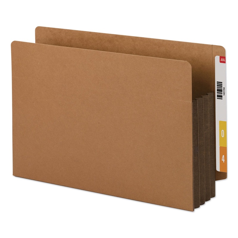 REDROPE DROP-FRONT END TAB FILE POCKETS W/ FULLY LINED COLORED GUSSETS, 3.5″ EXP, LEGAL SIZE, REDROPE/DARK BROWN, 10/BOX