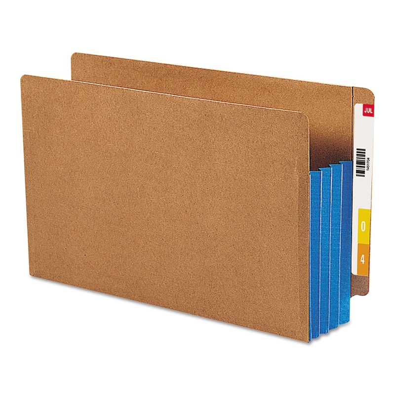 REDROPE DROP-FRONT END TAB FILE POCKETS W/ FULLY LINED COLORED GUSSETS, 3.5″ EXPANSION, LEGAL SIZE, REDROPE/BLUE, 10/BOX