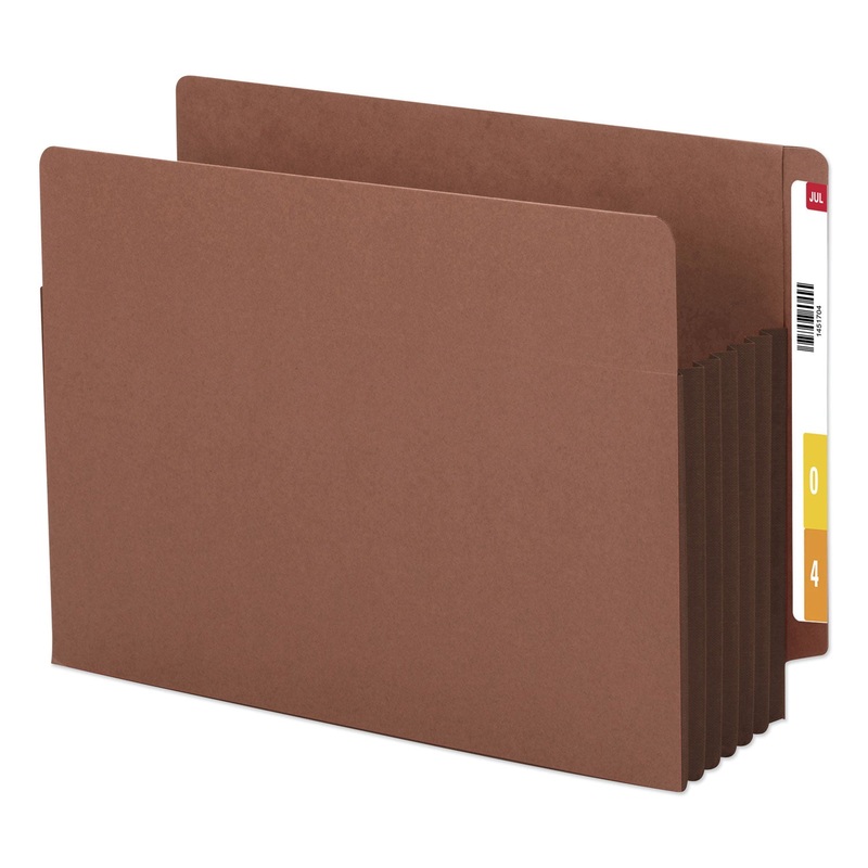 REDROPE DROP-FRONT END TAB FILE POCKETS W/ FULLY LINED COLORED GUSSETS, 5.25″ EXP, LETTER SIZE, REDROPE/DARK BROWN, 10/BOX