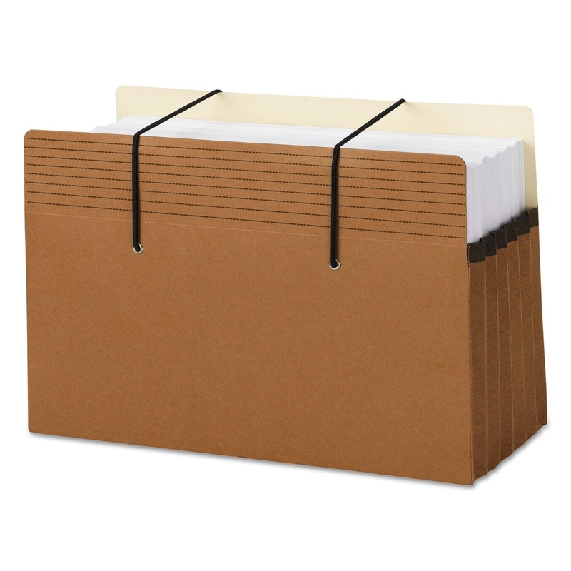 SECURE POCKETS W/ EASY GRIP, 5.25″ EXPANSION, LEGAL SIZE, REDROPE, 10/BOX