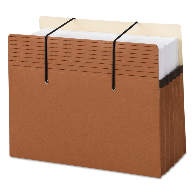 SECURE POCKETS W/ EASY GRIP, 5.25″ EXPANSION, LETTER SIZE, REDROPE, 10/BOX