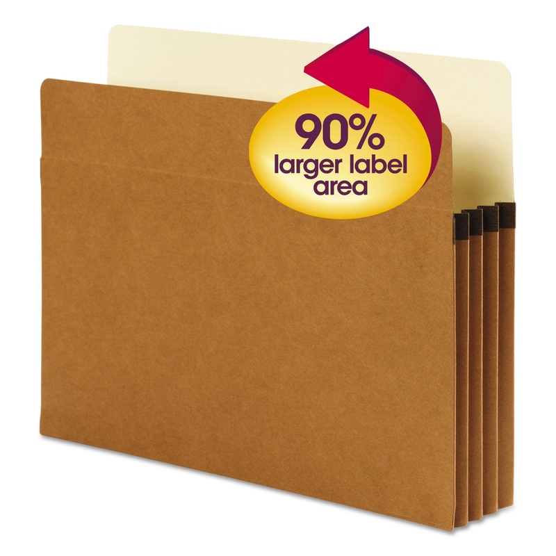 SUPERTAB POCKETS, 3.5″ EXPANSION, LETTER SIZE, REDROPE, 25/BOX