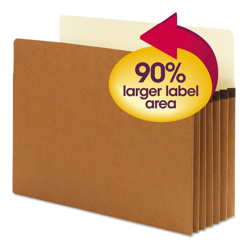 SUPERTAB POCKETS, 5.25″ EXPANSION, LETTER SIZE, REDROPE, 10/BOX